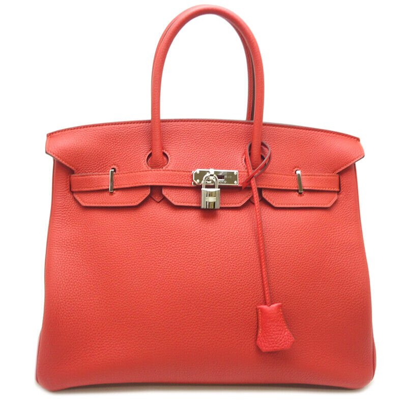 HERMES Birkin 35 Togo Vermillion Silver Metal Fittings Women's Handbag (1 of 7)