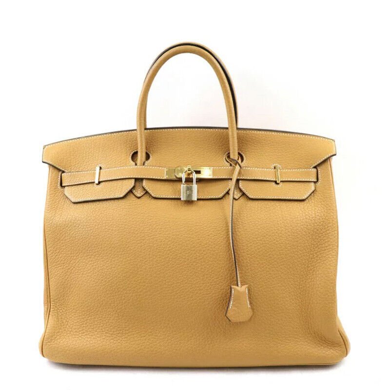 HERMES Birkin 40 Fjord Natural Sable Gold Metal Fittings Women's Handbag (1 of 8)