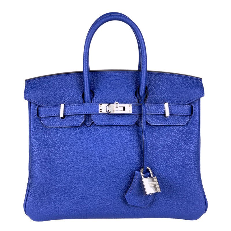 HERMES Birkin 25 Blue Royale Togo Silver Hardware Women's Handbag (1 of 5)