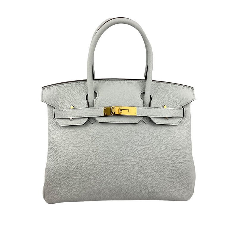 HERMES Birkin 30 Taurillon Clemence Blue Pale Gold Hardware Women's Handbag (1 of 8)