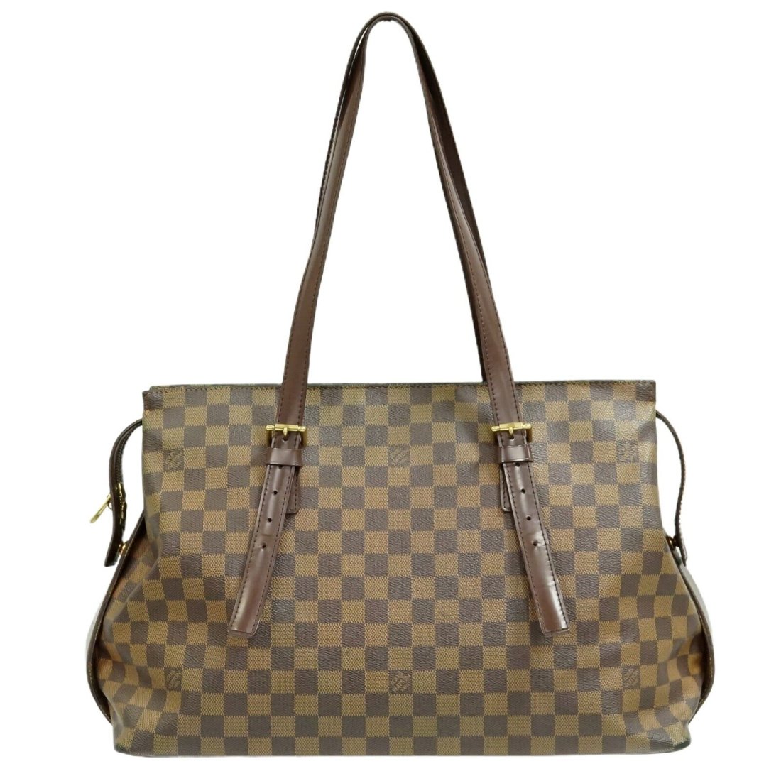 Louis Vuitton Chelsea N51119 Damier Ebene Canvas Shoulder Tote Bag Purse Brown (1 of 9)