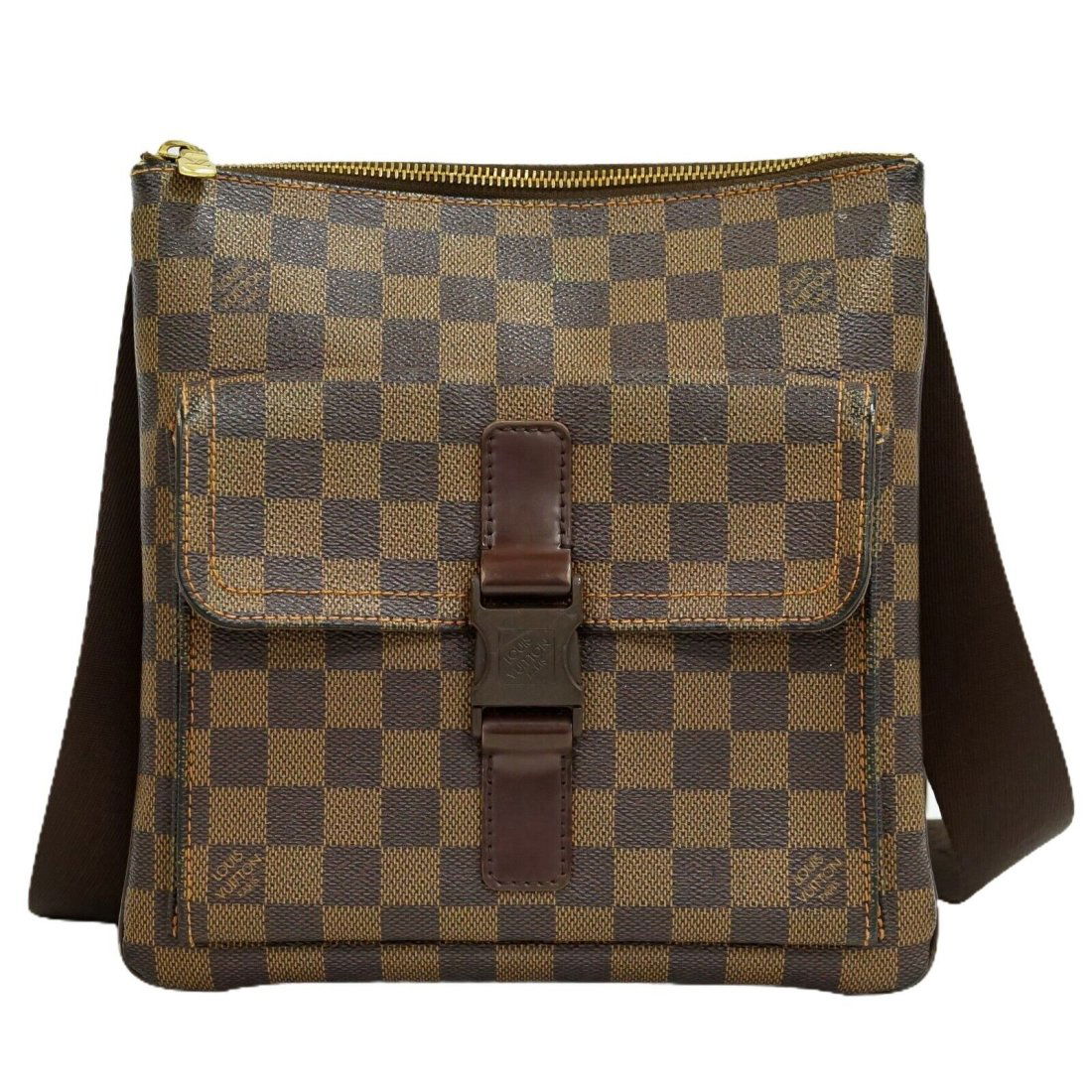 Louis Vuitton Pochette Merwiel N51127 Damier Ebene Canvas Crossbody Bag Brown (1 of 9)