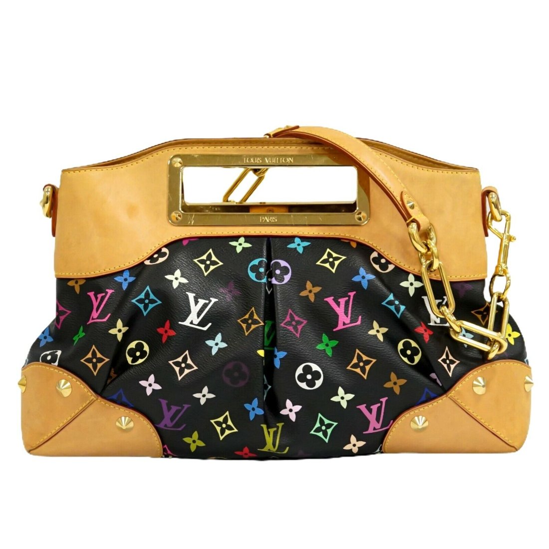 Louis Vuitton Judy MM M40256 Monogram Multicolor Canvas 2way Bag Noir (1 of 8)
