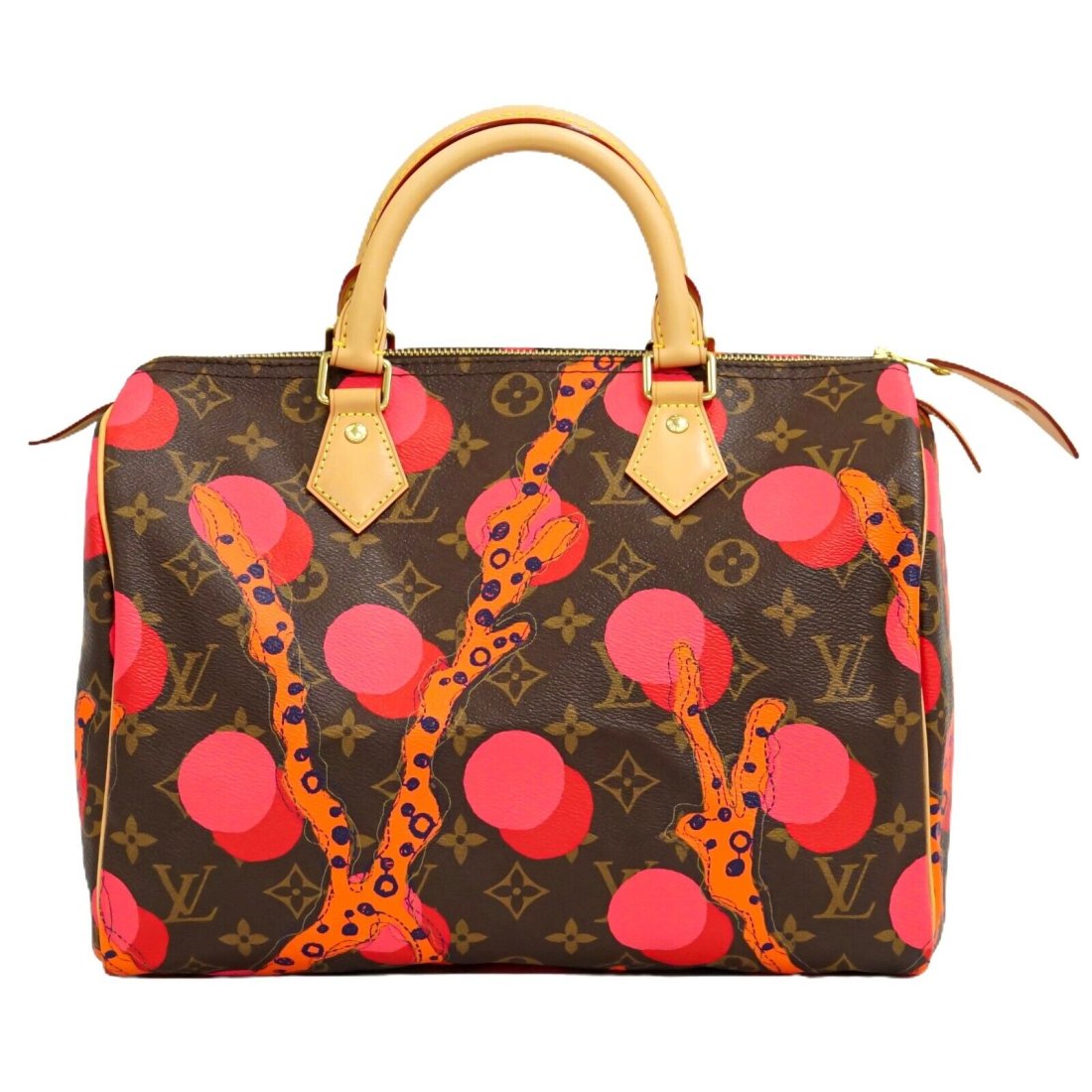 Louis Vuitton Speedy 30 M41527 Monogram Ramage Canvas Handbag Red Brown (1 of 9)