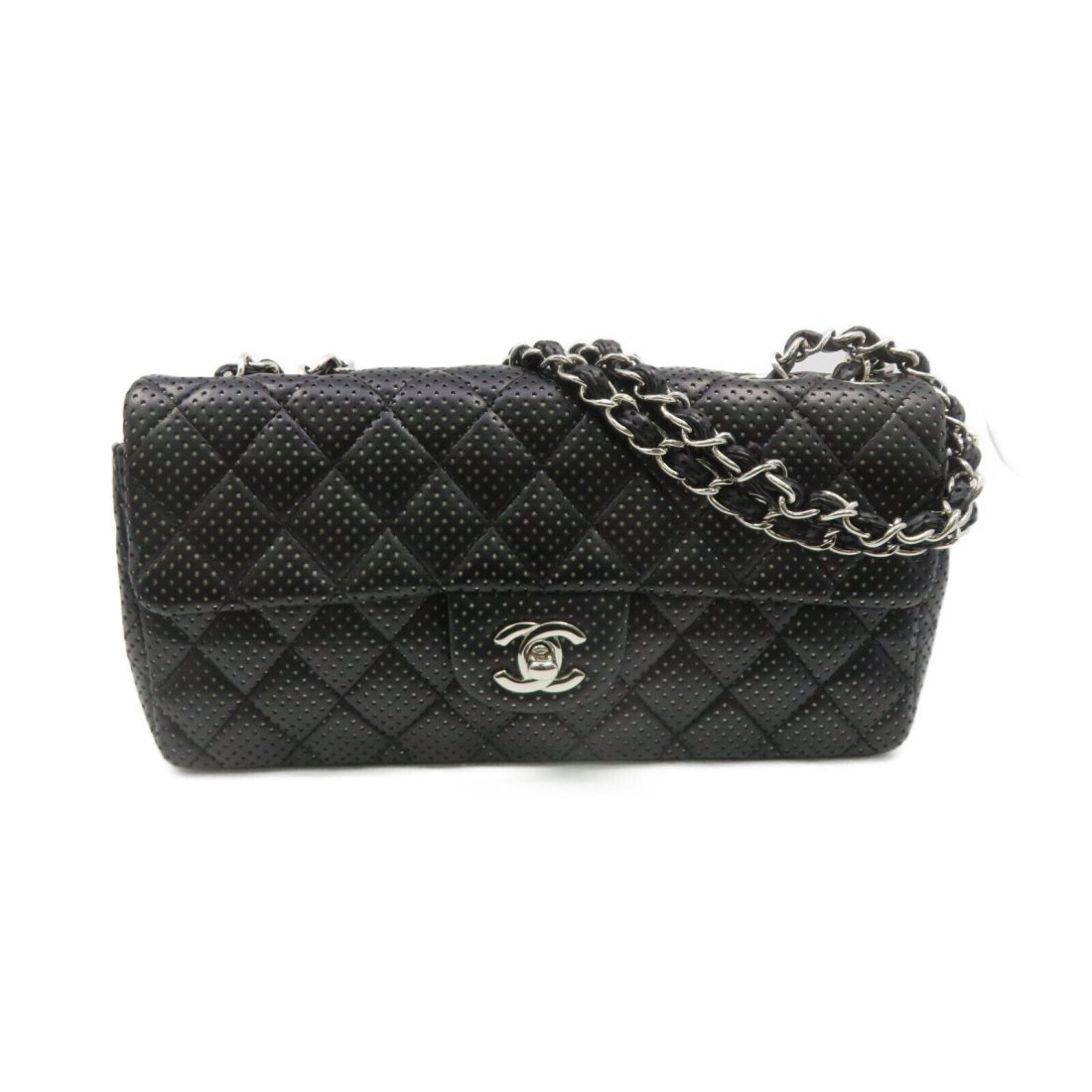 Chanel Quilted SHW CC East West Flap Chain Shoulder Bag Lambskin Leather Black (1 of 10)
