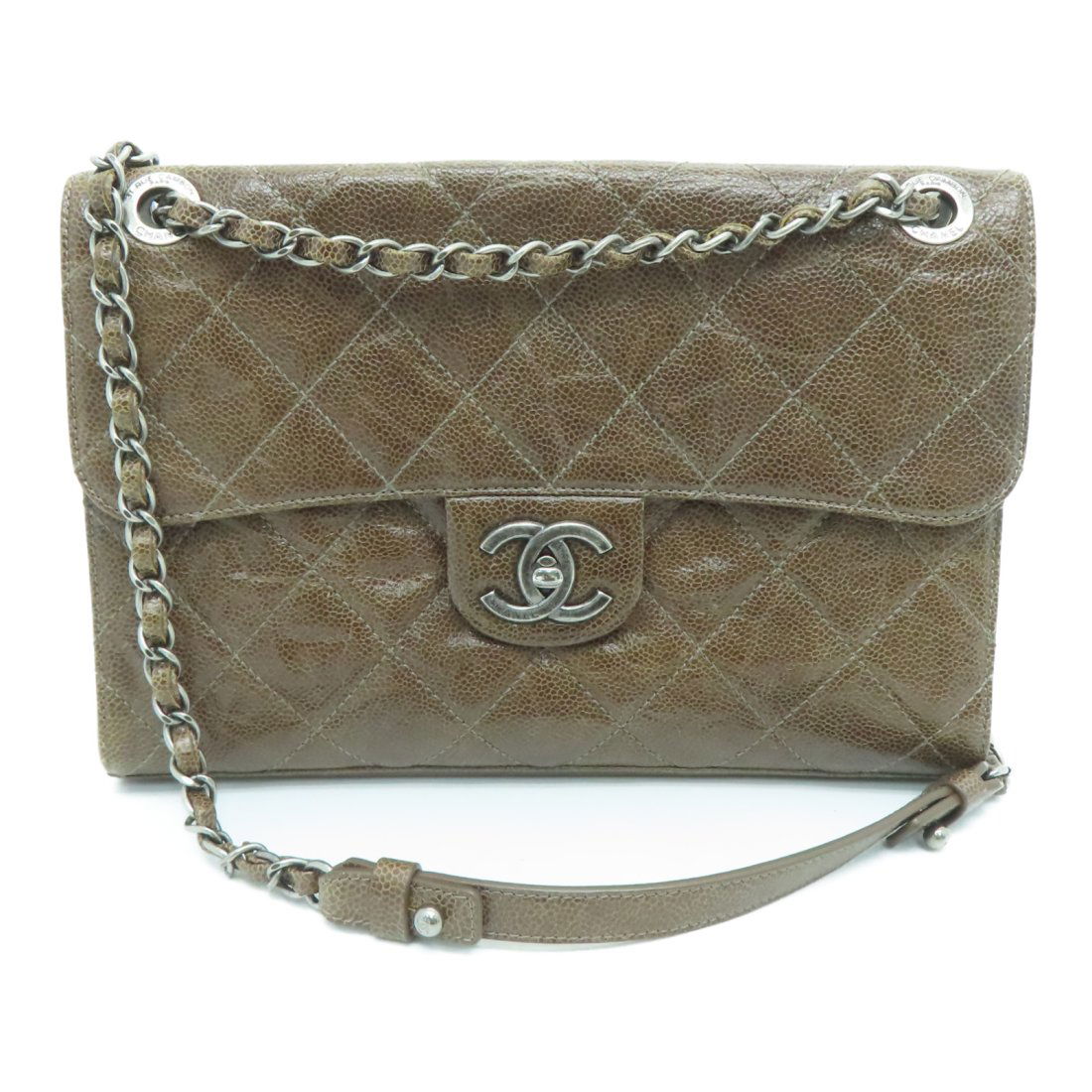 Chanel Quilted CC Chain Shoulder Bag Calfskin Leather Brown (1 of 12)