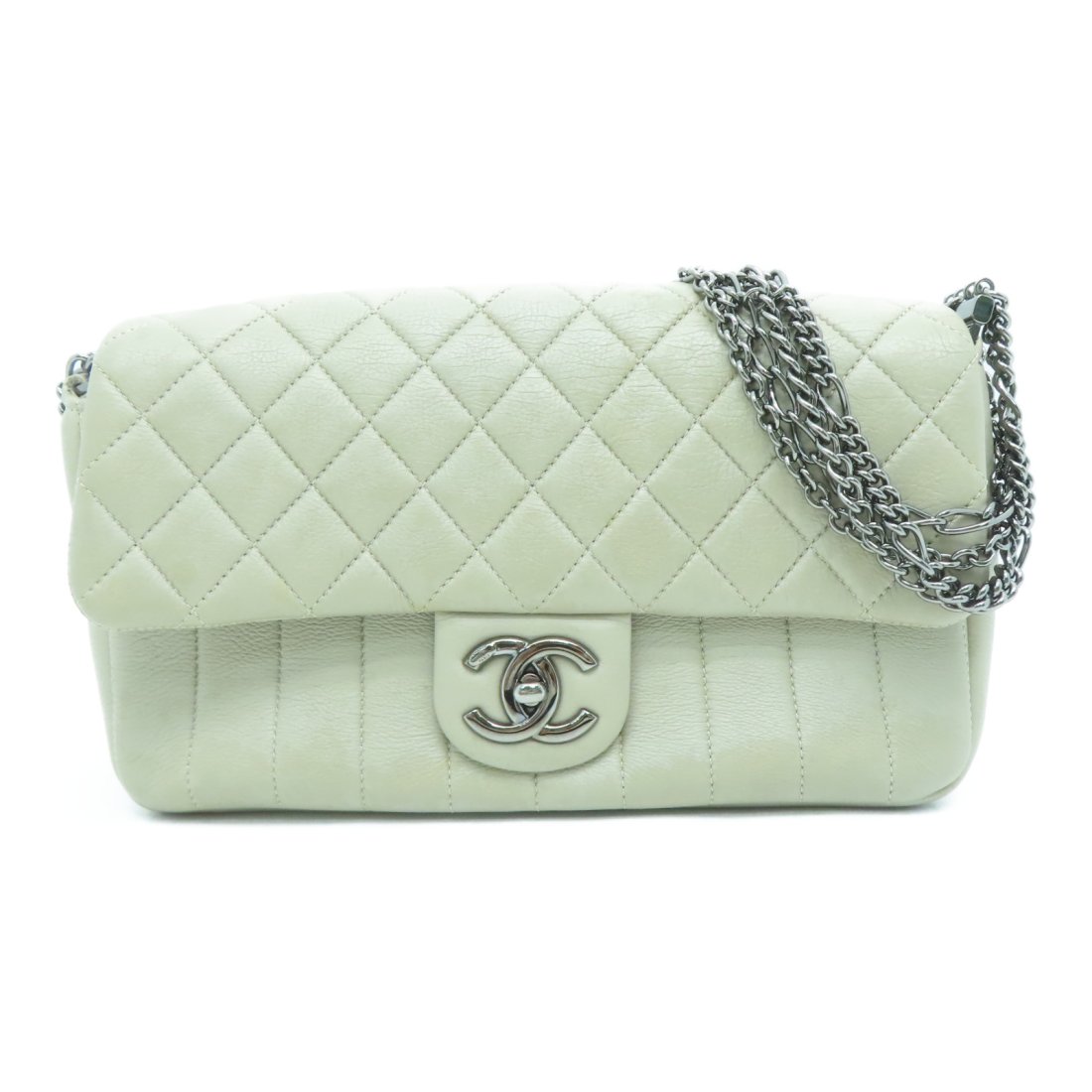 Chanel Quilted CC SHW Chain Shoulder Bag Calfskin Leather Champagne Color (1 of 9)