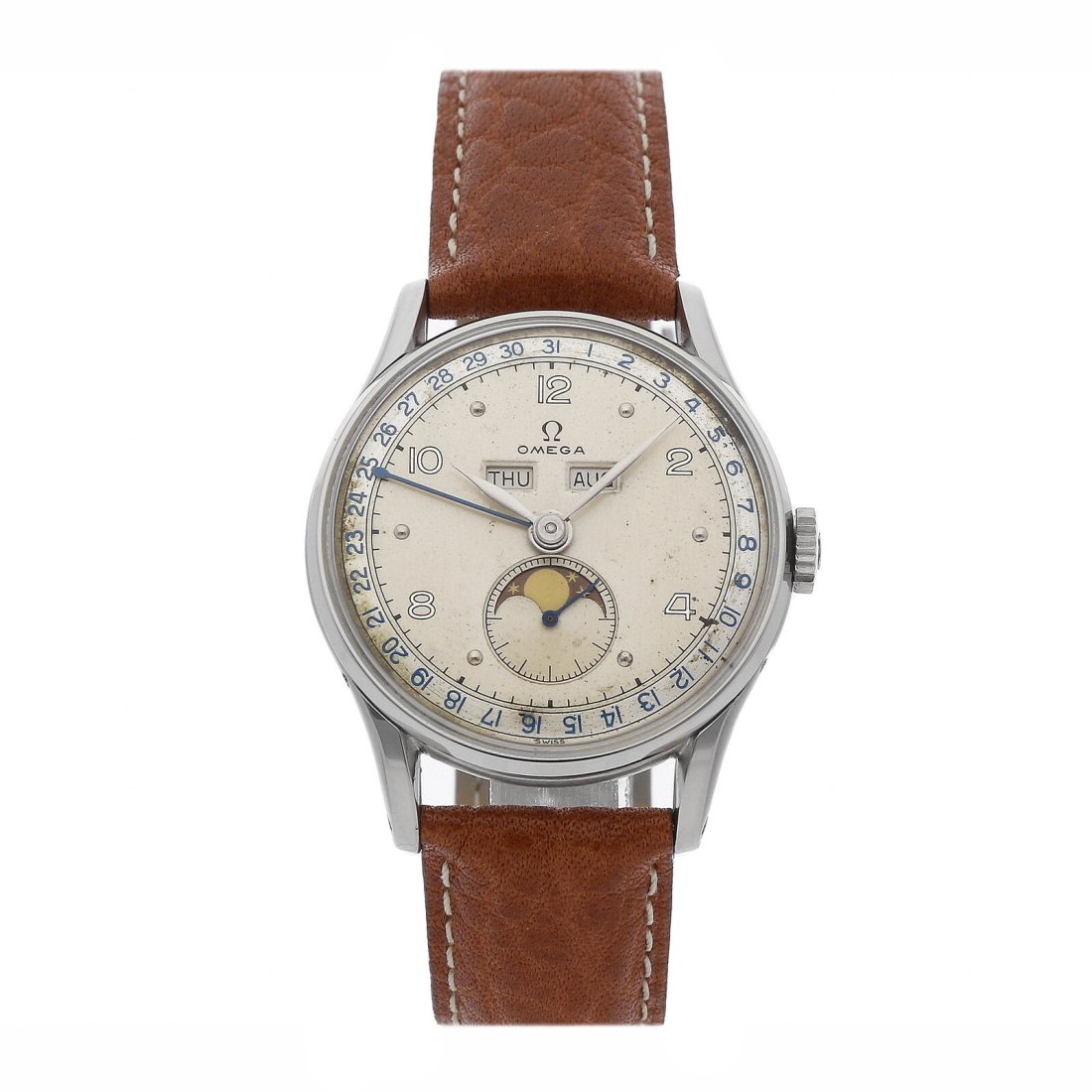 Omega Vintage Cosmic Triple Calendar Manual Wind 33mm Steel Mens Watch 2471.00 (1 of 4)