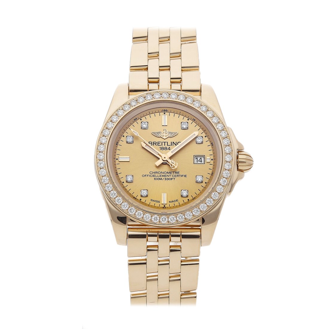 Breitling Galactic 32 Sleek Quartz Rose Gold Diamonds Ladies Watch H7133053/H550 (1 of 3)