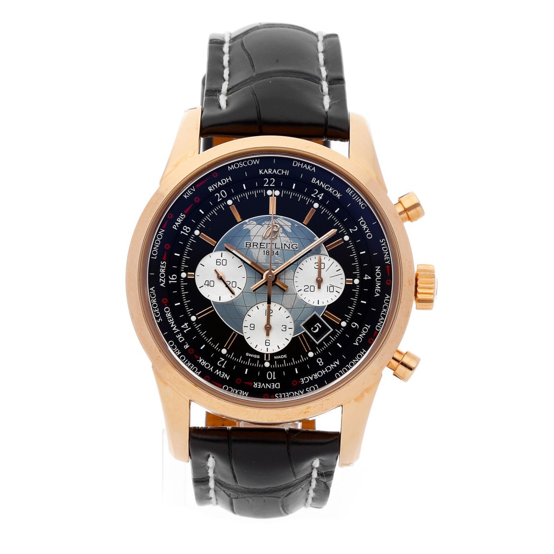 Breitling Transocean Chrono Unitime Gold Mens Auto 46mm Watch RB0510U4/BB63 (1 of 6)