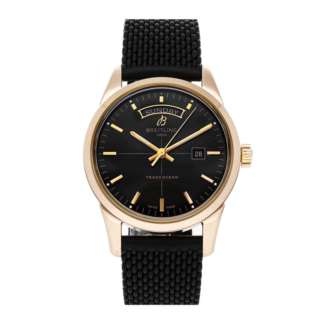 Breitling Transocean Day-Date Auto 43mm Rose Gold Mens Strap Watch R4531012/BB70 (1 of 5)