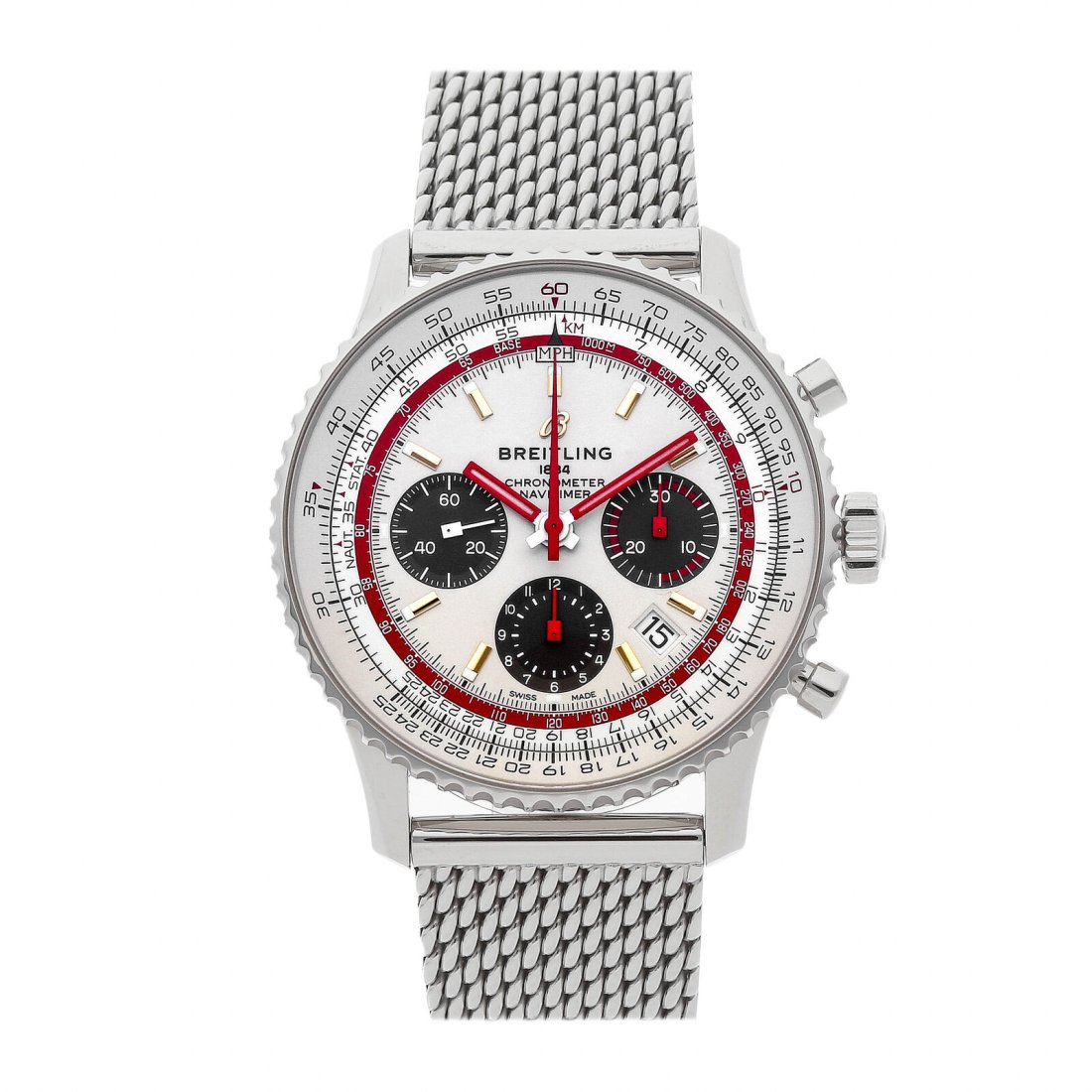 Breitling Navitimer B01 Auto Steel Mens Bracelet Watch Date Chrono AB01219A1G1A1 (1 of 5)