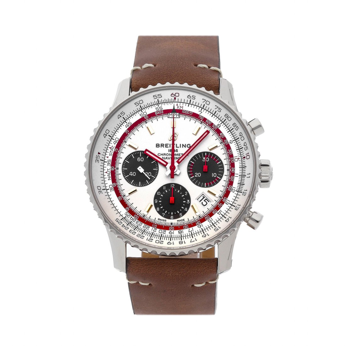 Breitling Navitimer B01 Chronograph TWA Auto 43mm Steel Mens Watch AB01219A1G1X1 (1 of 6)