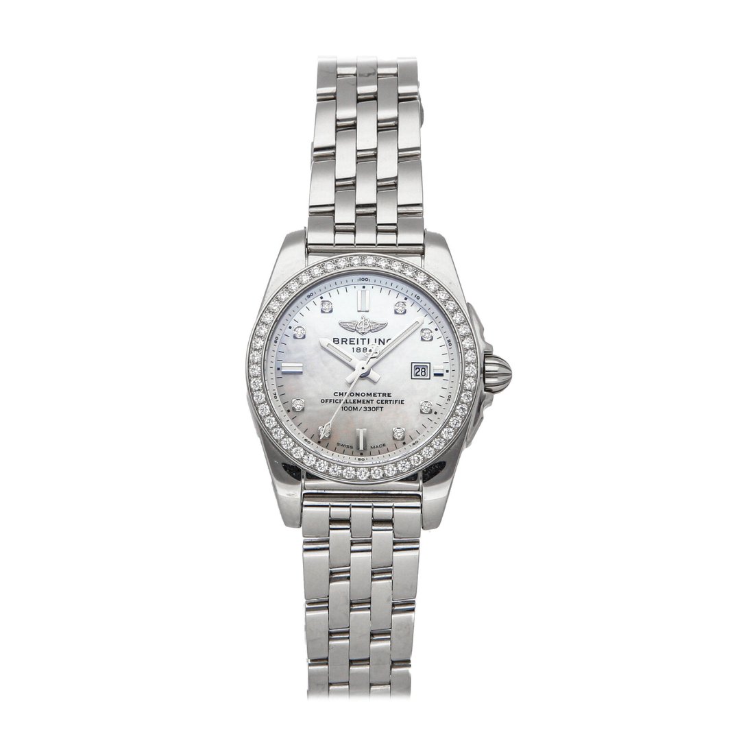 Breitling Galactic 29 Sleek D Steel Quartz Diamond Ladies Watch A7234853/A785 (1 of 6)