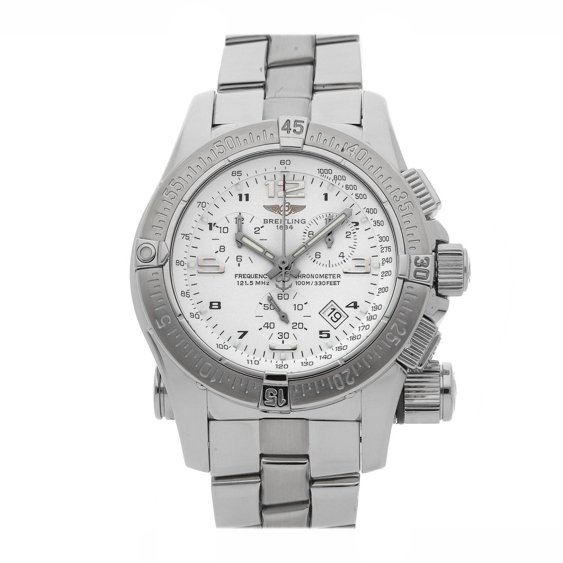 Breitling Emergency Mission Chrono Quartz Steel Mens Watch Date A7332111/A557 (1 of 5)