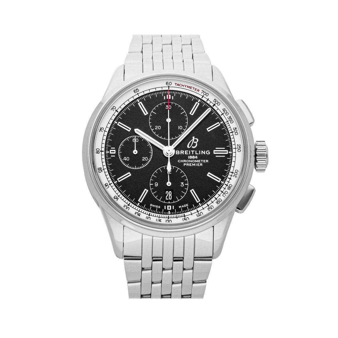 Breitling Premier Steel Automatic Chrono Mens Bracelet 42mm Watch A13315351B1A1 (1 of 5)