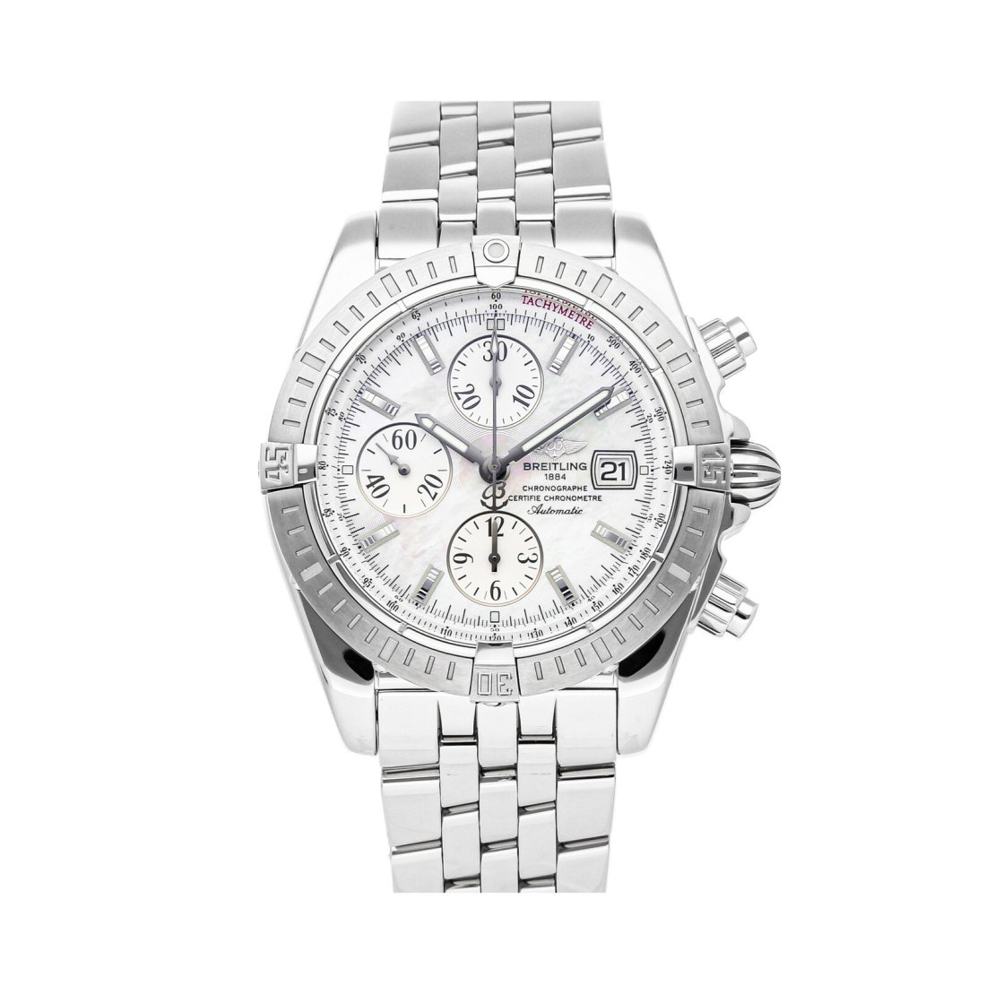 Breitling Chronomat Evolution Auto Steel MOP Mens Bracelet Watch A1335611/A569 (1 of 4)