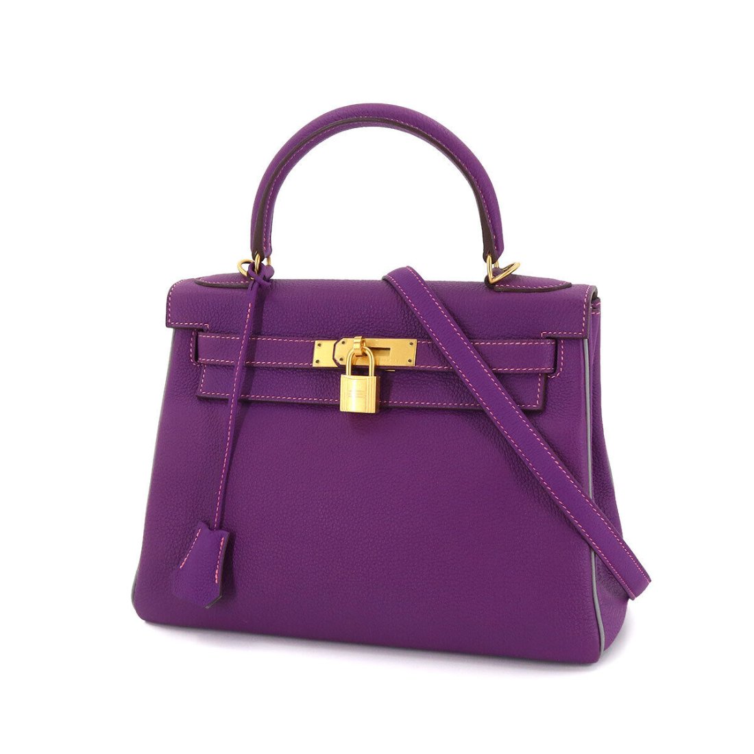 HERMES Kelly 28 SPO Hand Shoulder Bag Taurillon Clemence Anemone (1 of 9)
