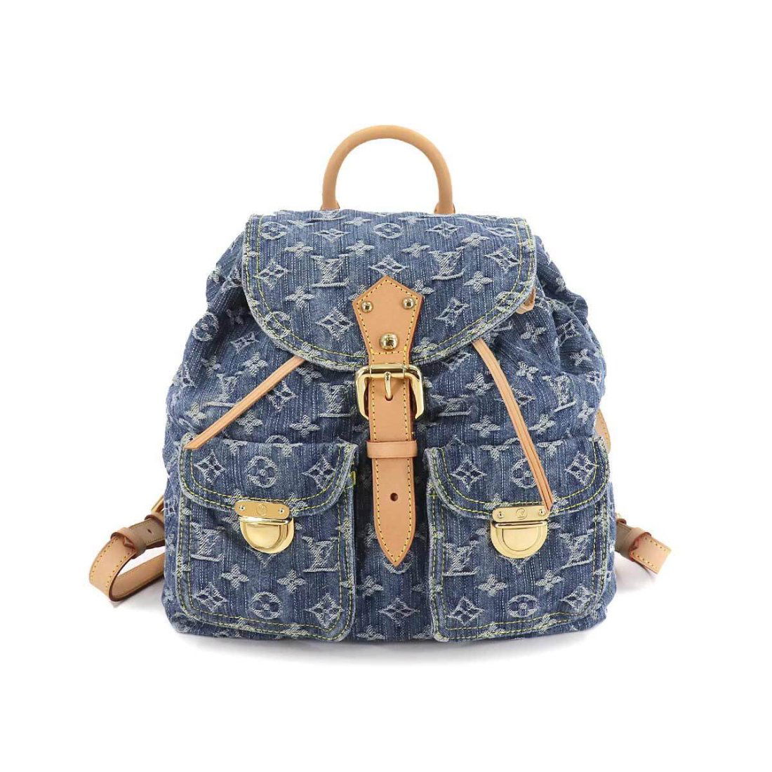 LOUIS VUITTON Monogram Denim Sac A Dos GM Backpack Blue M95056 (1 of 9)