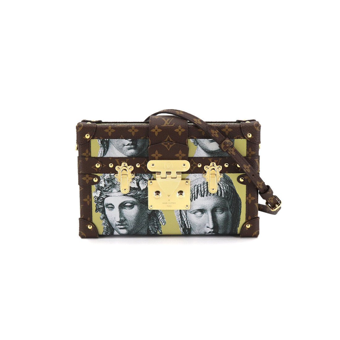 LOUIS VUITTON Monogram Petite Malle Shoulder Bag Brown M59149 (1 of 8)