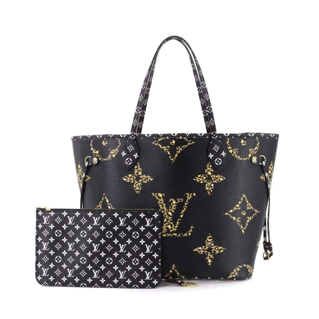 LOUIS VUITTON Monogram Jungle Neverfull MM Noir M44676 Pouch Purse (1 of 8)