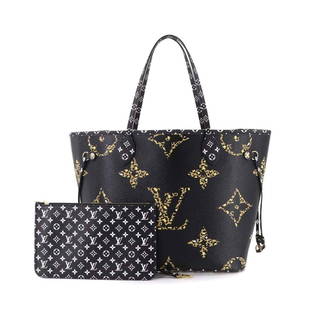 LOUIS VUITTON Monogram Jungle Neverfull MM Noir M44676 Pouch Purse: Condition:Pre-owned Brand:LOUIS VUITTON Style:Tote Bag Exterior Material:Monogram Jungle Canvas Exterior Color:Noir Department:Women Size W:12.60 inch Size H:11.42 inch Size D:6.30 inch Handl:17.7inch