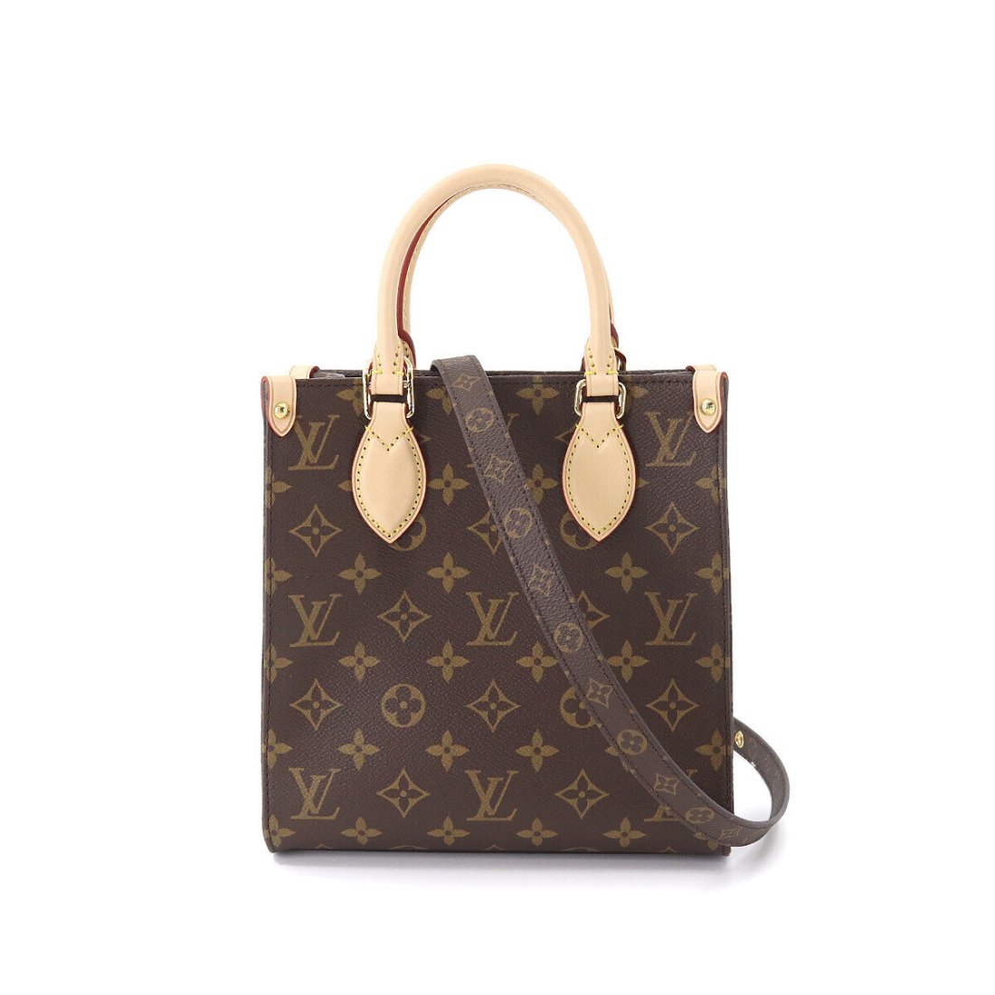 LOUIS VUITTON Monogram Sac Plat BB 2way Hand Shoulder Bag M45847 Purse (1 of 10)