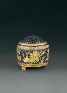 Gold Plated Bronze Censer with Floral Design Period: Gold Plated Bronze Censer with Floral Design Period: The Late Ming and Early Qing Dynasty Size (cm): H8.8x7.9