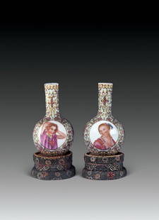 A Pair of Famille-Rose Small Enamel Bottles Period: A Pair of Famille-Rose Small Enamel Bottles Period: The End of Qing Dynsaty Size (cm): H8.7
