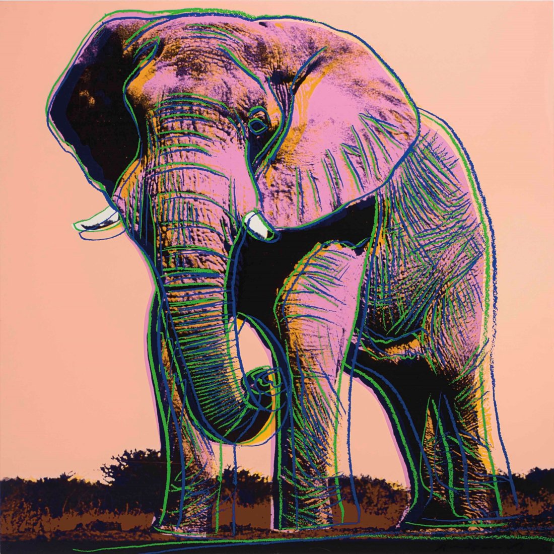 ANDY WARHOL - "AFRICAN ELEPHANT" - Screenprint on Lenox Museum Board (1 of 1)