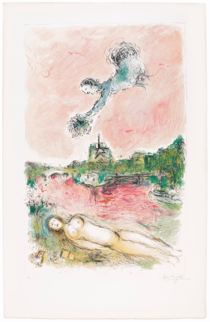 MARC CHAGALL - "VUE DE NOTRE DAME" - Lithograph in colors (1 of 1)