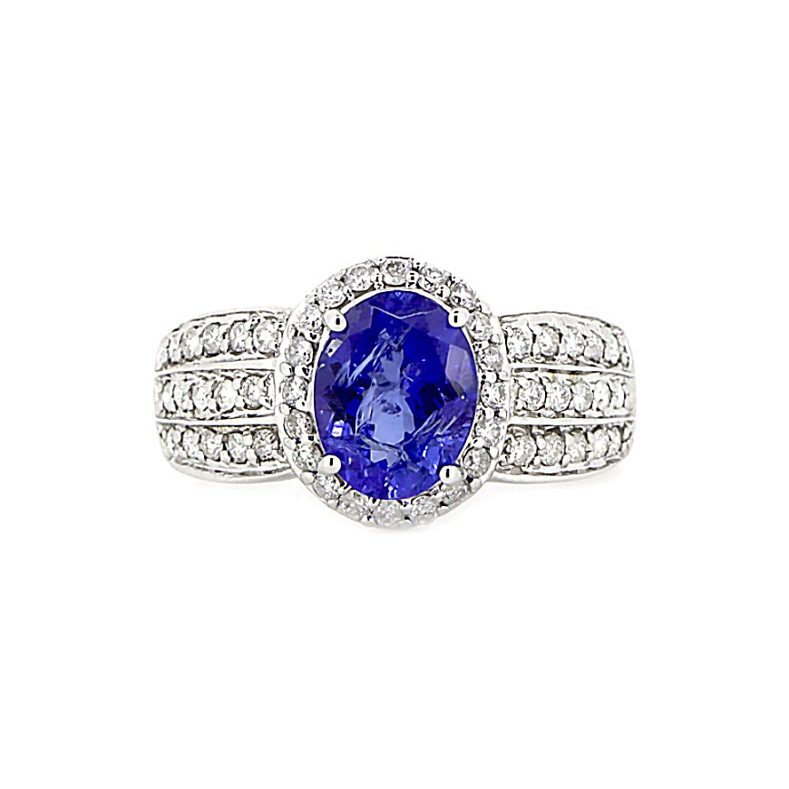 14CT White Gold Tanzanite And Diamond Dress Ring (1 of 4)