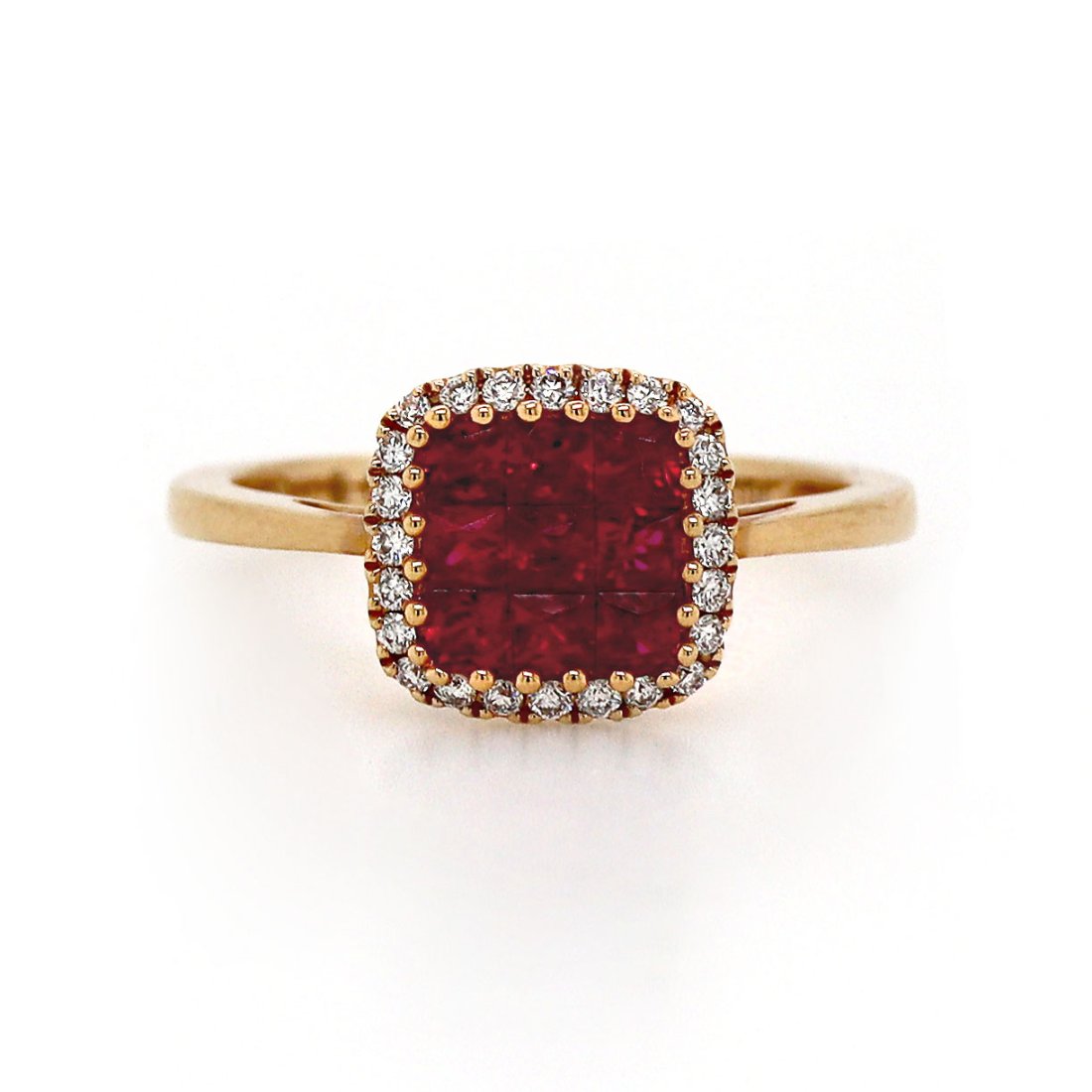 18CT Yellow Gold Ruby  And Diamond Dress Ring (1 of 4)