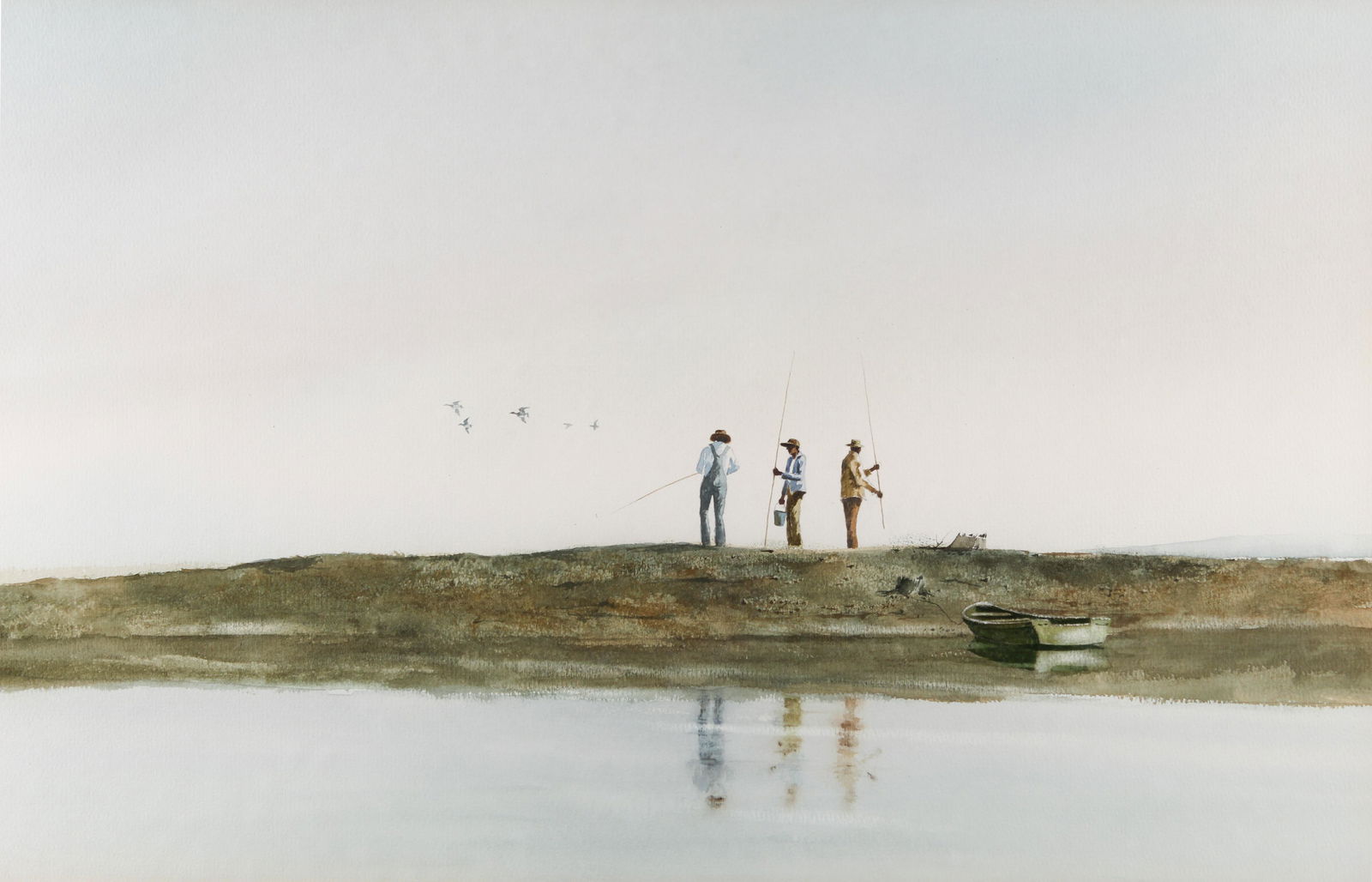 Wayne Spradley (Alabama, B. 1937) Fishermen (1 of 3)