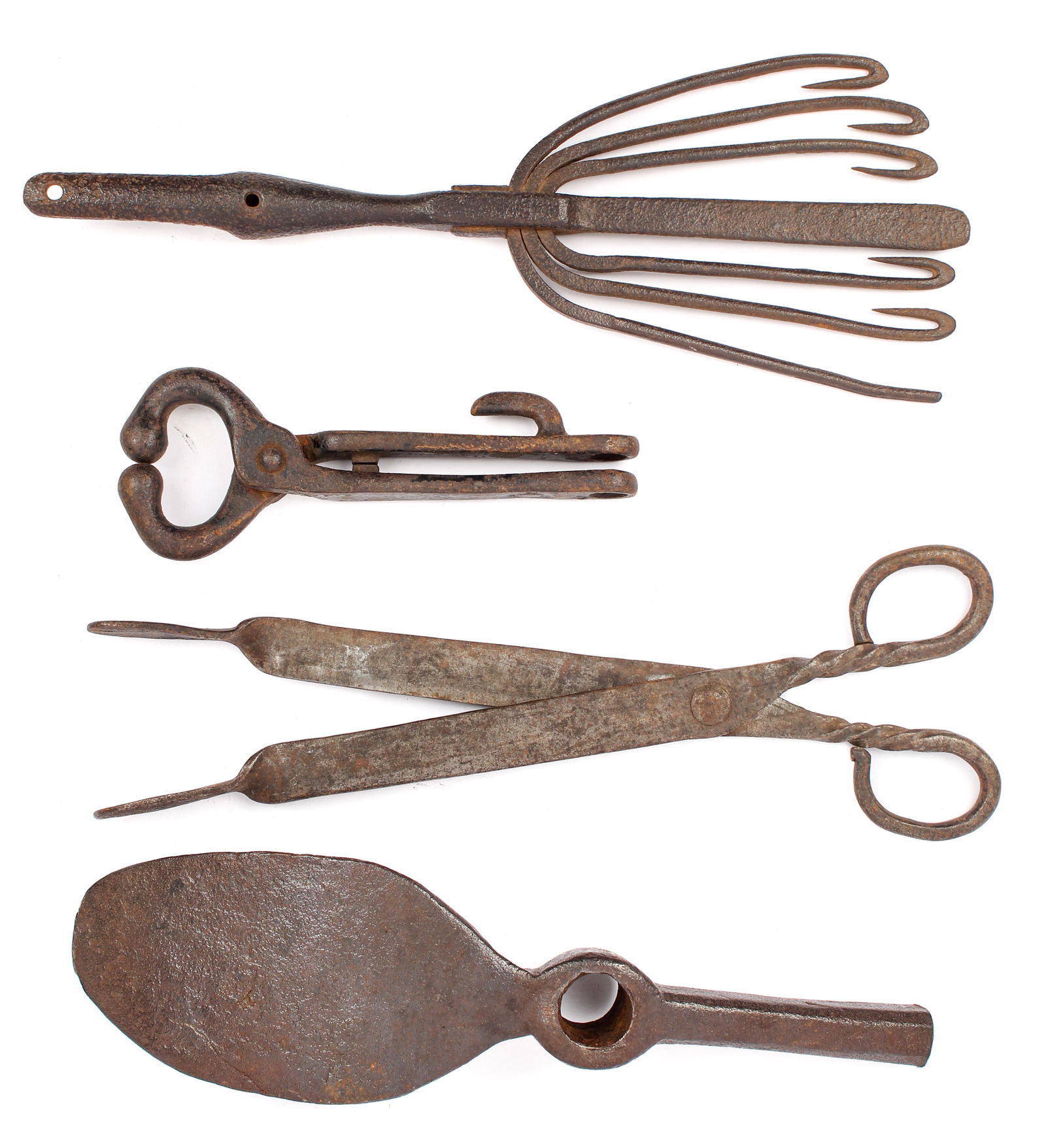 Four Early Primitive Wrought Iron Objects (1 of 3)