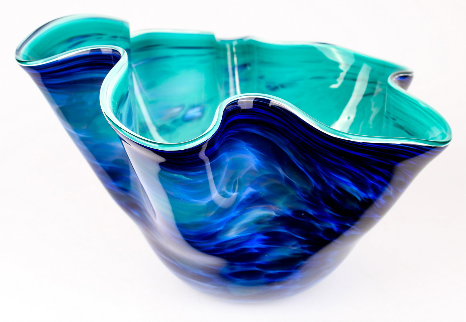 Contemporary Freeform Art Glass Bowl (1 of 4)