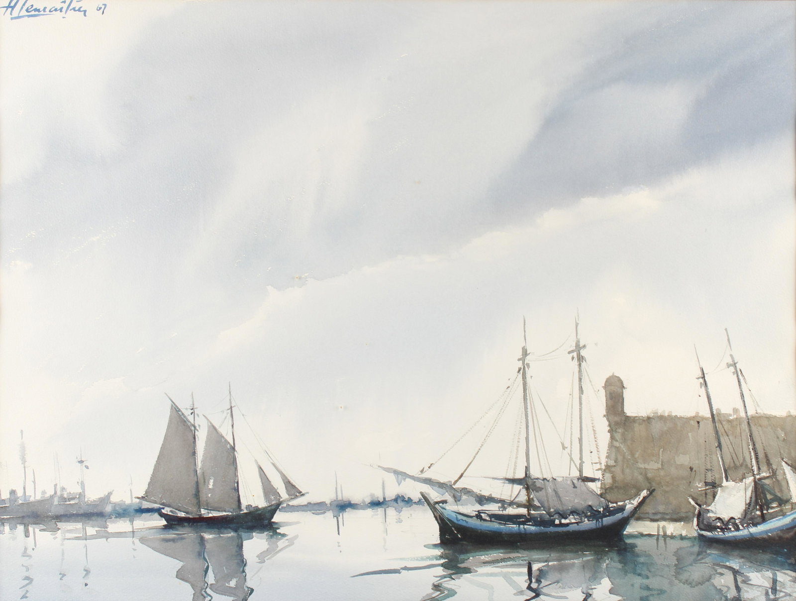 Hernando Lemaitre (Colombian, 1924-1970) Watercolor (1 of 3)