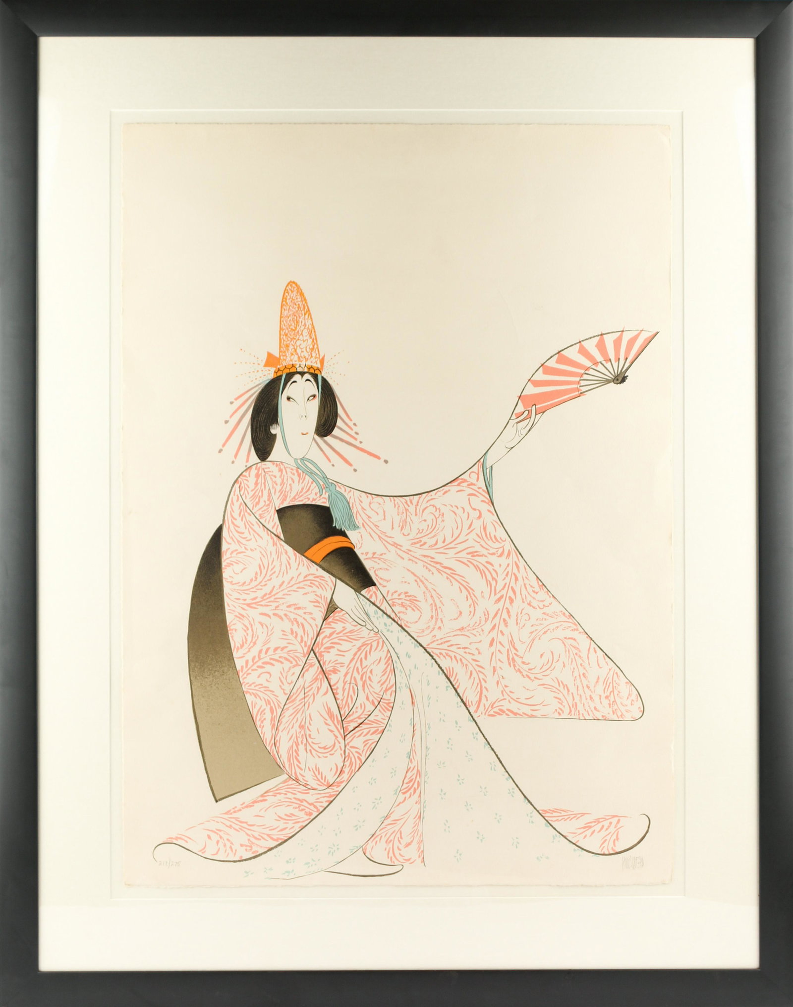 Al Hirschfeld, Kanoko, Kabuki Theater: Title: Kanoko, Kabuki Theater Subject: ActorType: LithographMaterials: Wove paperMarkings & Inscriptions: Pencil signed and numbered 217/275Date: 1976Maker: Al Hirschfeld (American, 1903-2003)Descript