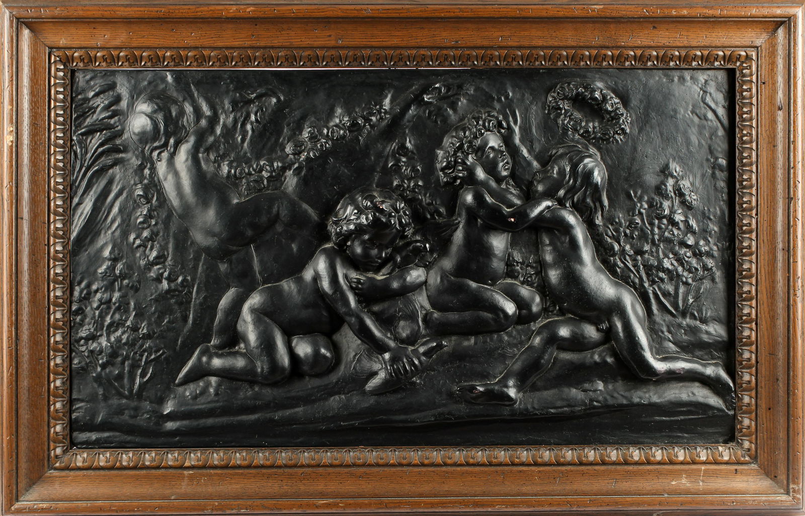 Black Basalt Style Neoclassical Wall Plaque (1 of 3)