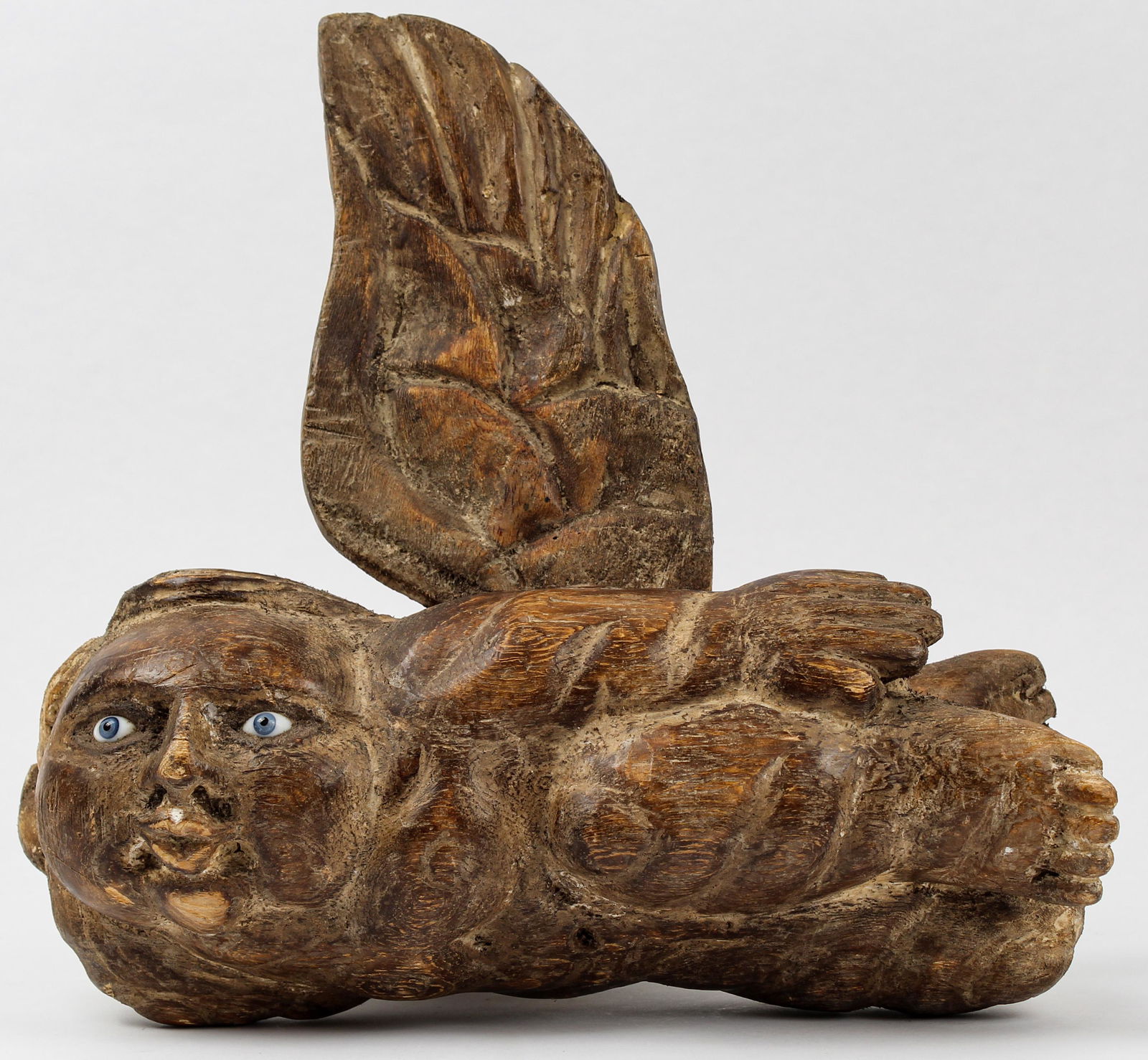 Guerrero Folk Art Carved Wood Winged Cherub (1 of 5)