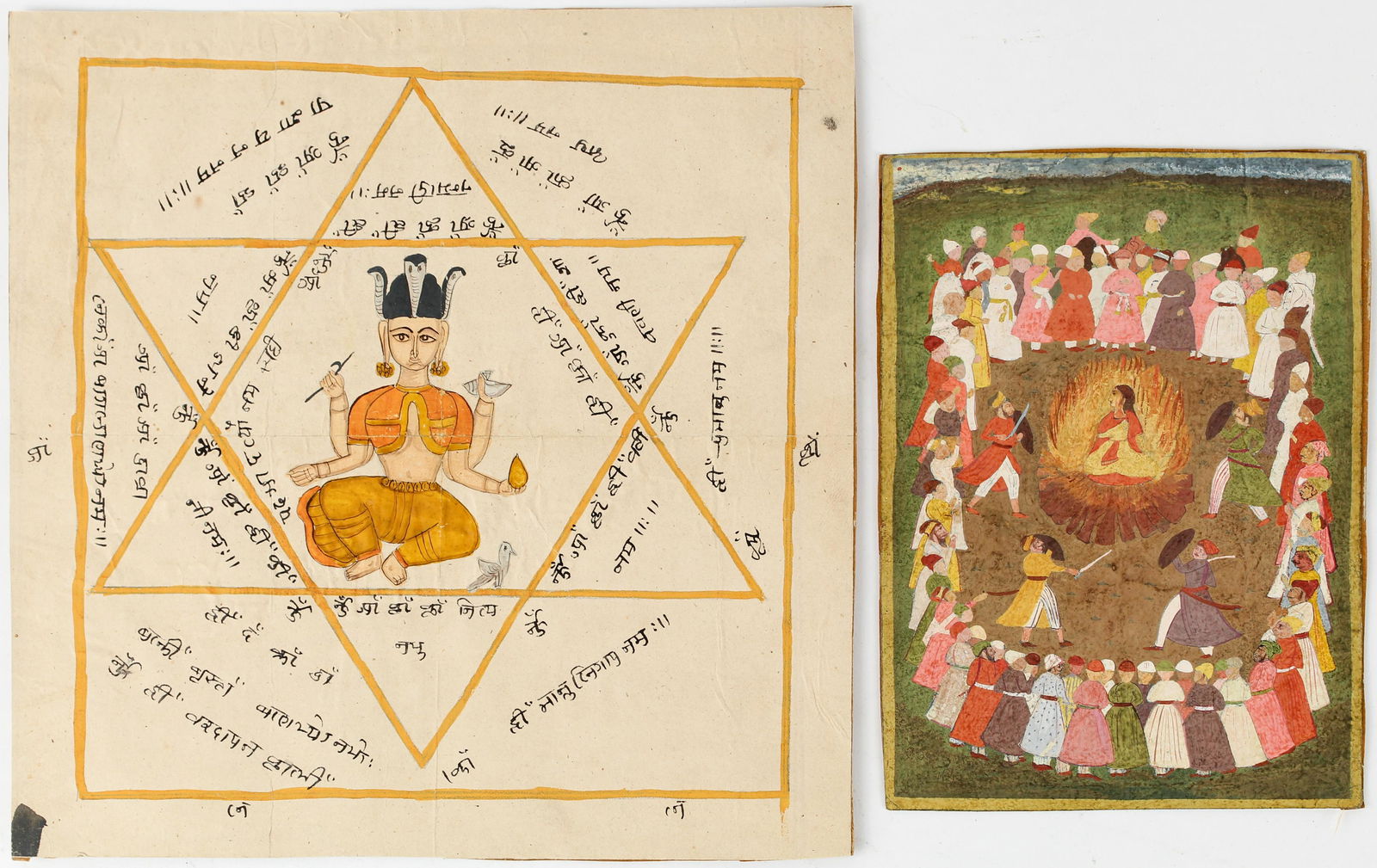 Two Mughal Gouache Paintings (1 of 3)