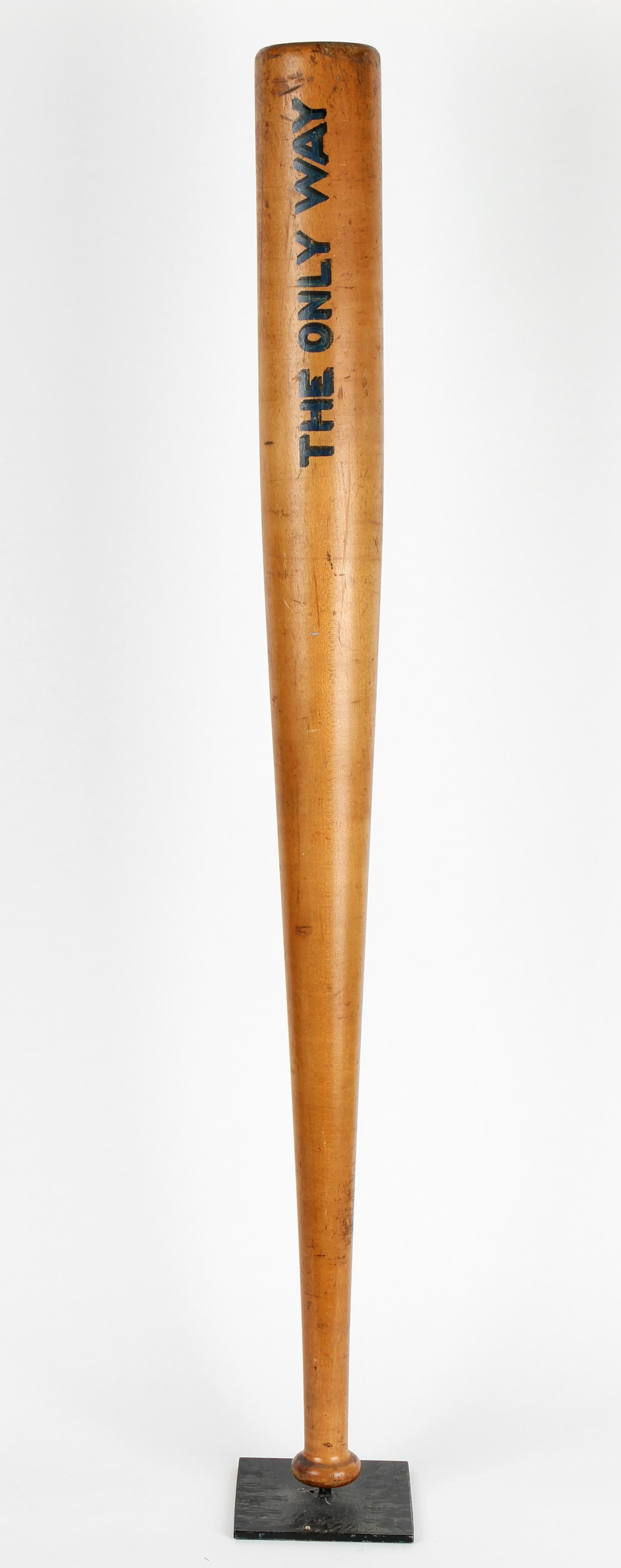 Folk Art Baseball Bat On Presentation Stand, The Only Way (1 of 3)