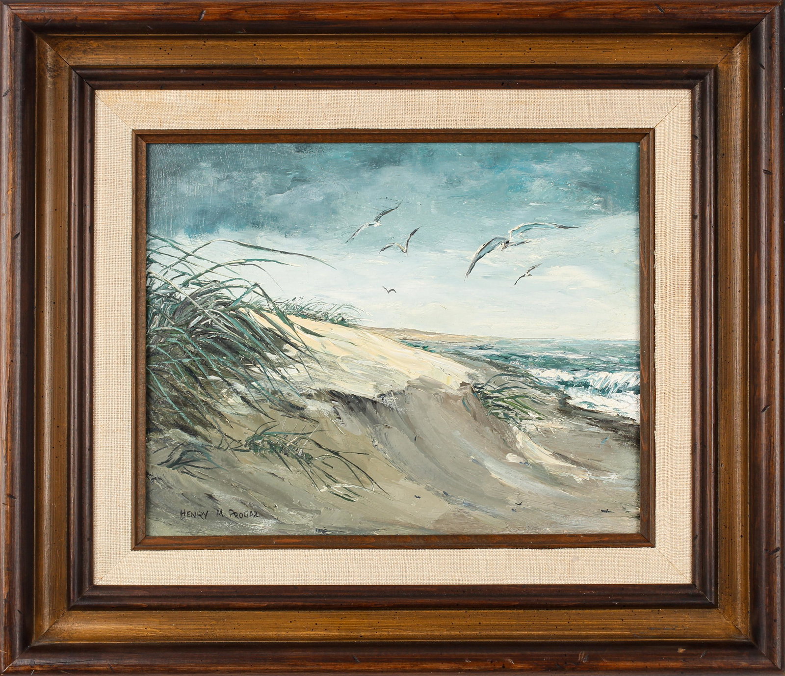 Henry M. Progar (Delaware, 20th C.) Gulls Along The Dunes (1 of 4)