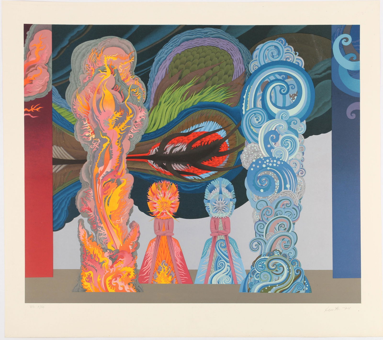 Wolfgang Hutter (Austrian, 1928-2014) Towers (1 of 5)