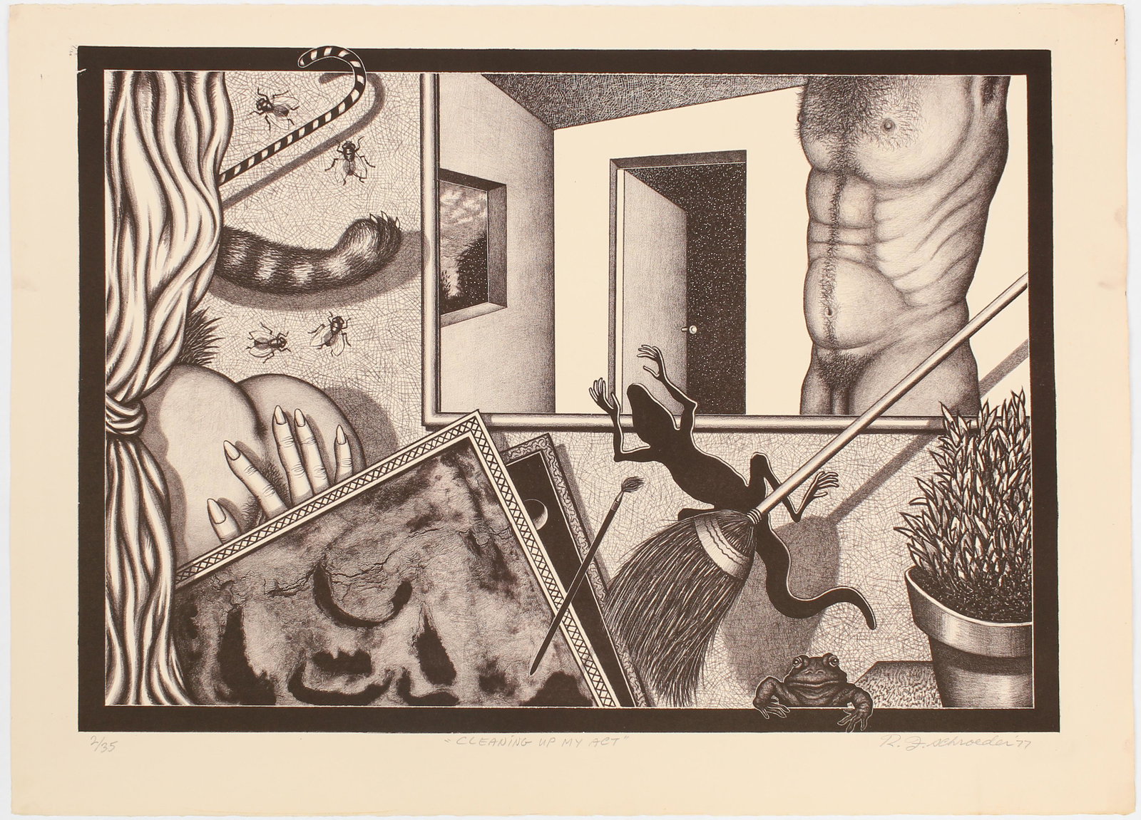 R. F. Schroeder (American, 20th C.) Cleaning Up My Act (1 of 4)