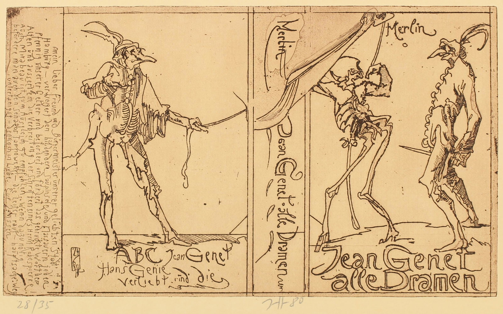 Horst Janssen (German, 1929-1995) Jean Genet alle Dramen (1 of 4)