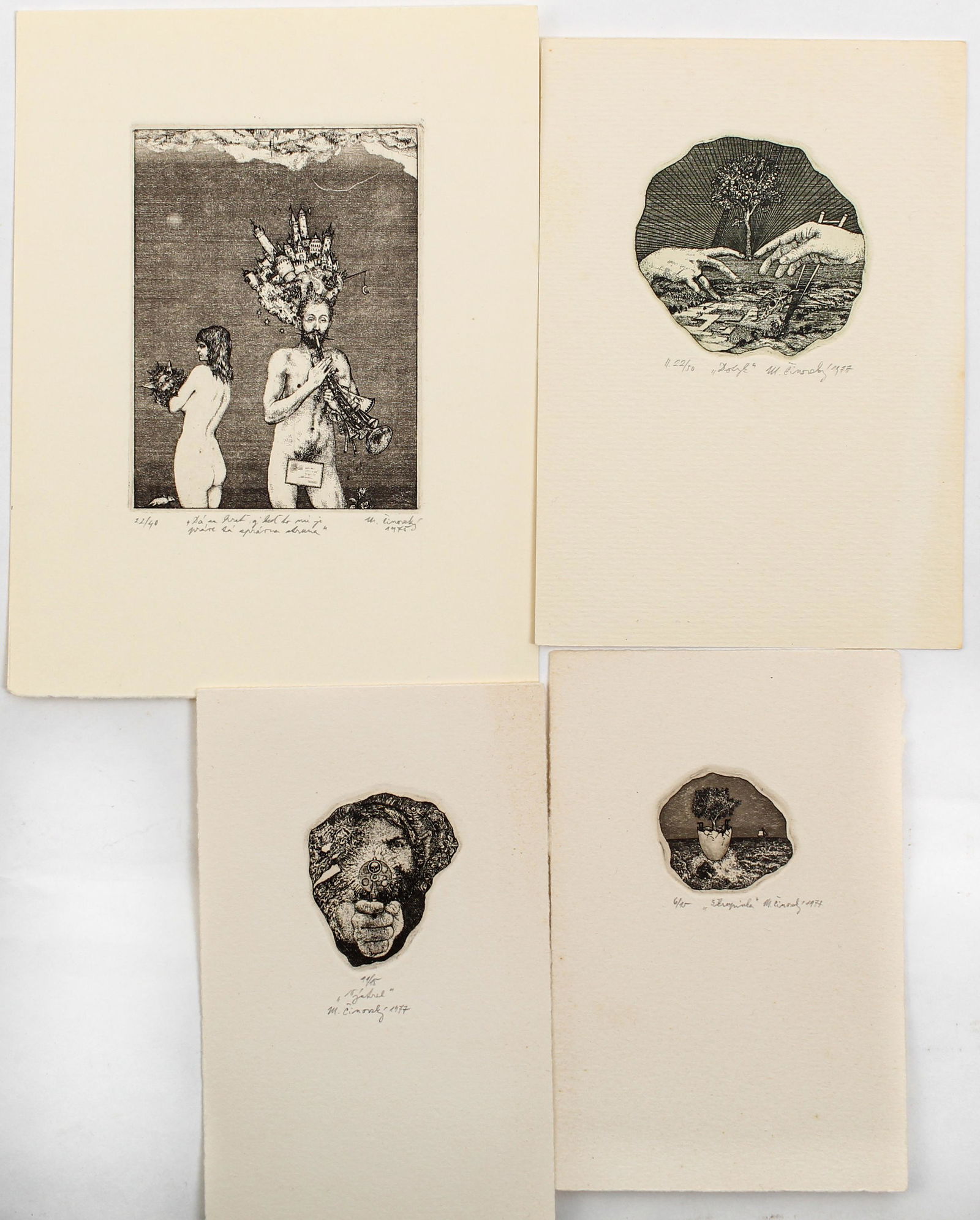 Martin Cinovsky (Slovakian, 20th C.) Four Etchings (1 of 5)