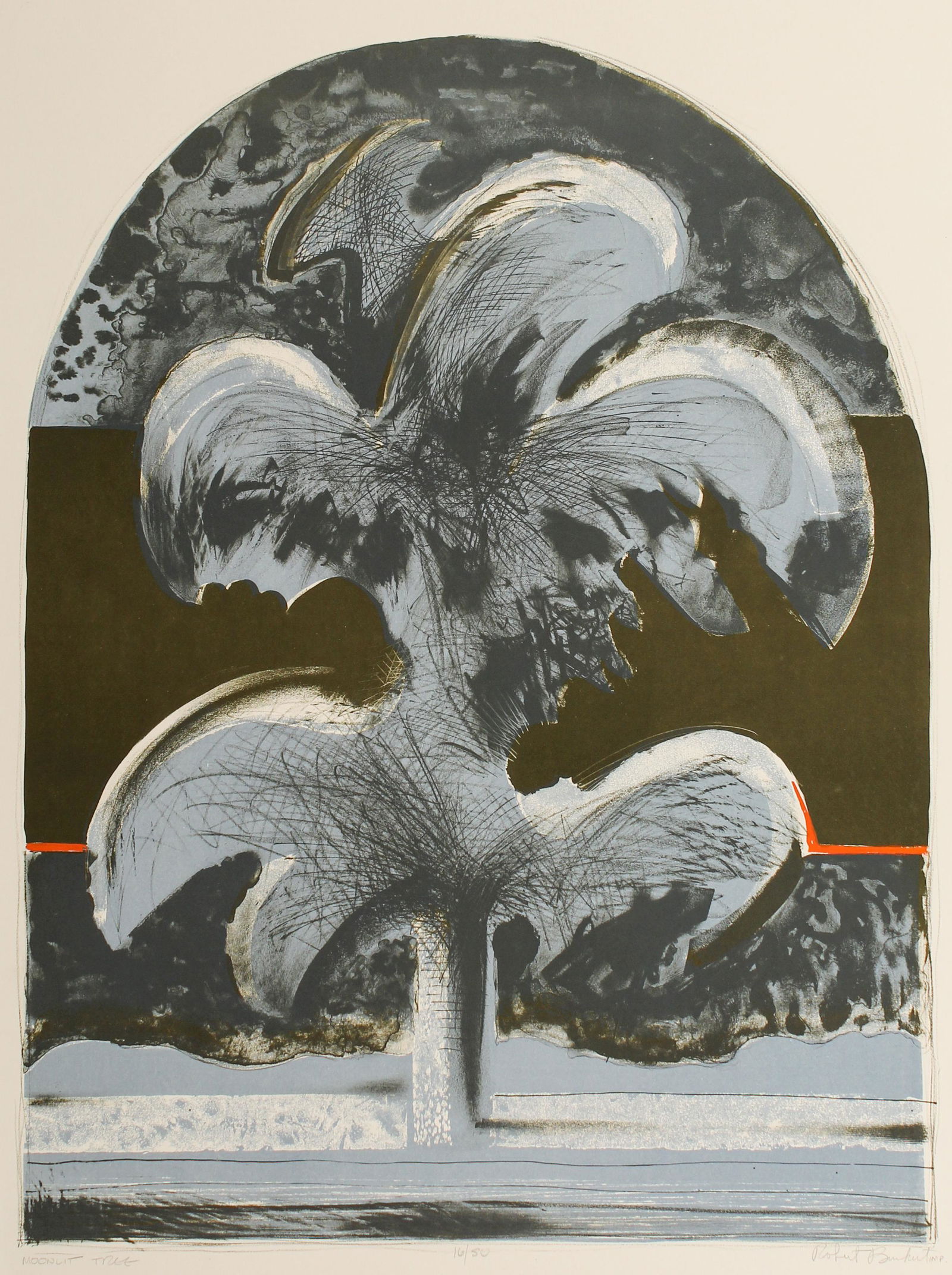 Robert Burkert (American, B. 1930) Moonlit Tree (1 of 4)