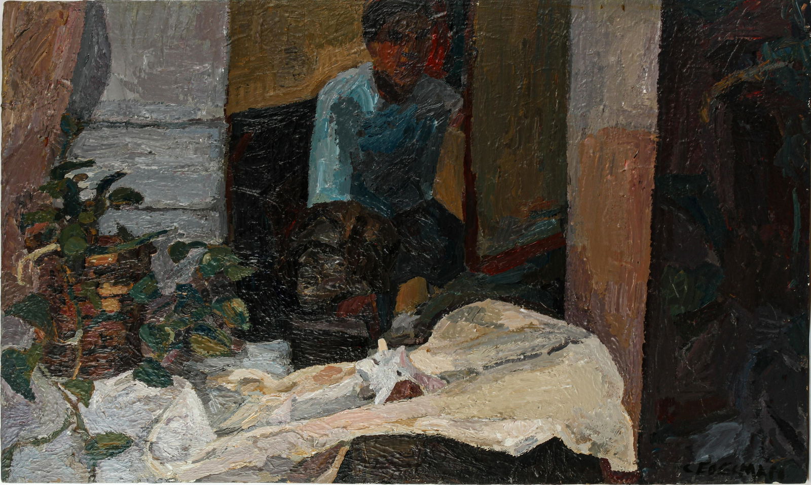 Charles (Charley) Edelman (American, 20th C.) Interior Scene (1 of 3)