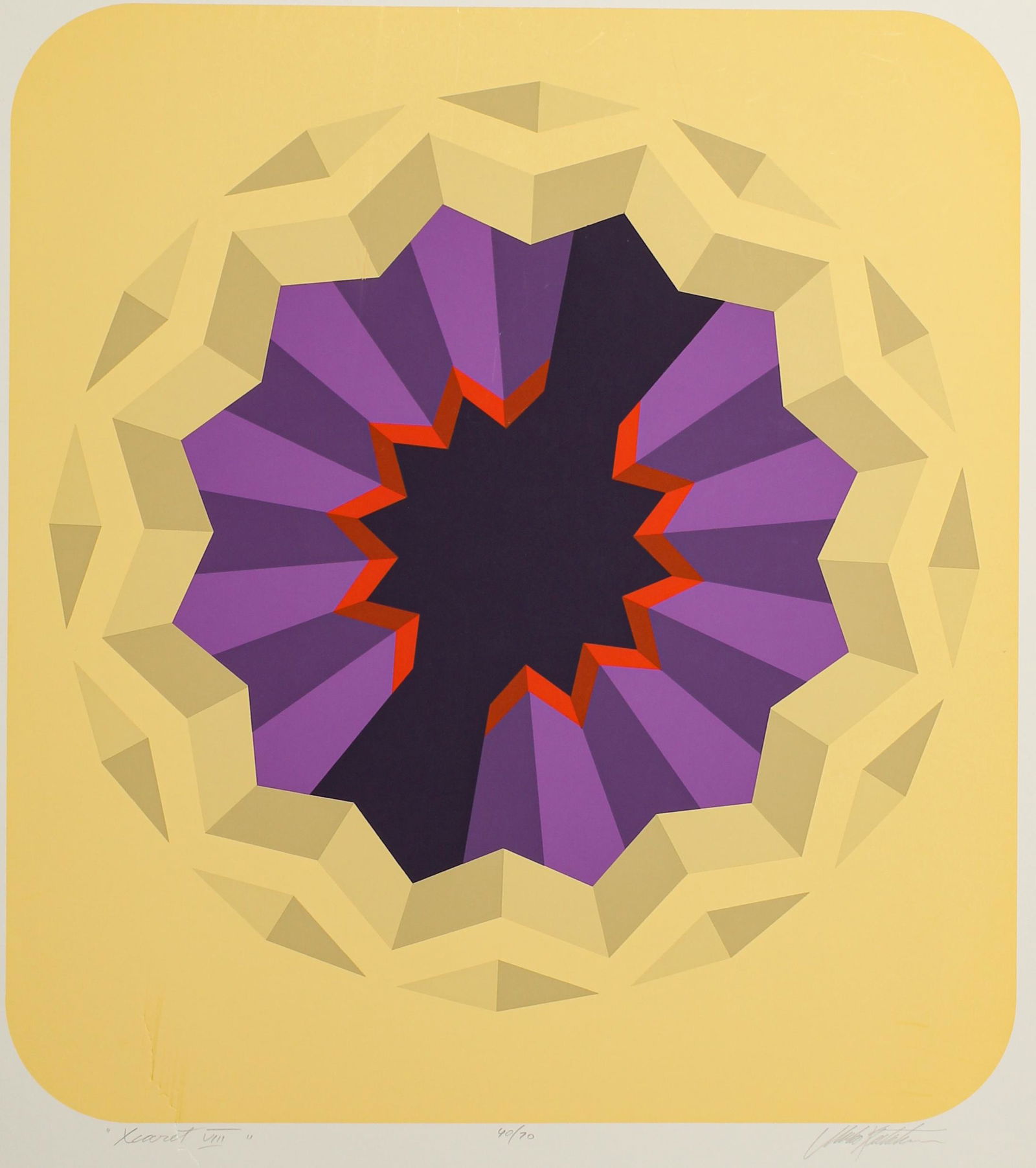 Marko Spalatin (American, B. 1945) Xcaret VIII: Title: Xcaret VIII Subject: Abstract Type: Serigraph Materials: Paper Markings & Inscriptions: Signed, numbered 40/70, and titled Date: Mid to late 20th century Maker: Marko Spalatin (American, B. 194